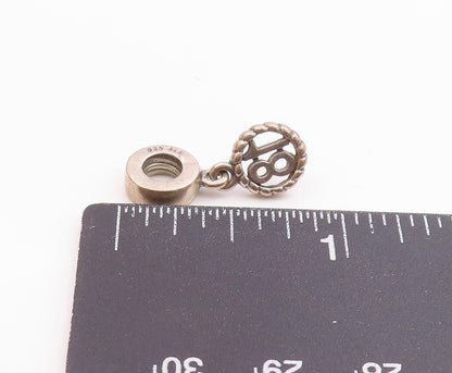 PANDORA 925 Sterling Silver Vintage Dangling 18 Birthday Pendant  PT18151
