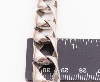 925 Sterling Silver Vintage Bracelet NORWAY Modernist Twisted Squares  BT11523