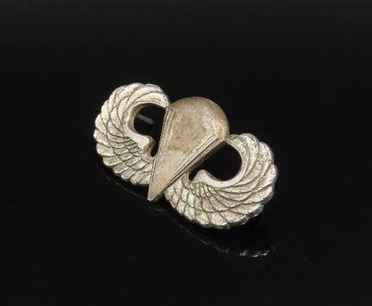 925 Sterling Silver  Vintage United States Military Parachute Wings Pin TR3429