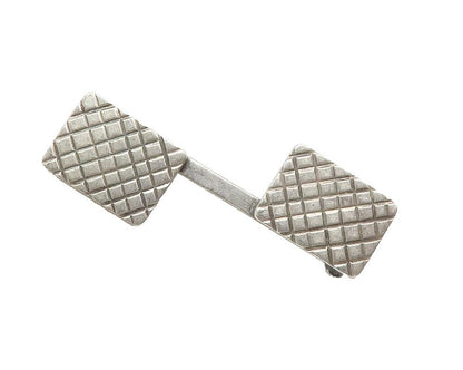 925 Sterling Silver  Vintage Cross Etched Square Design Brooch Pin  BP4565