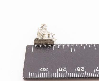 925 Sterling Silver Vintage Pendant Religious Mother Mary & Jesus Charm  PT24113