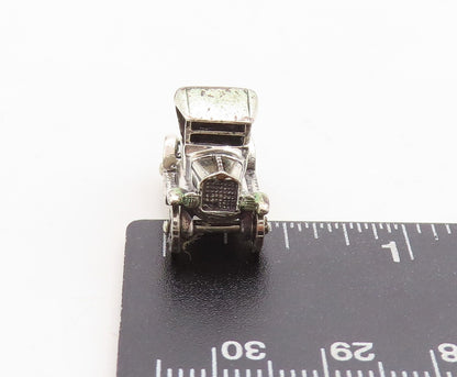 925 Sterling Silver Vintage Pendant Dark Tone Cutout Old Car Charm  PT23720