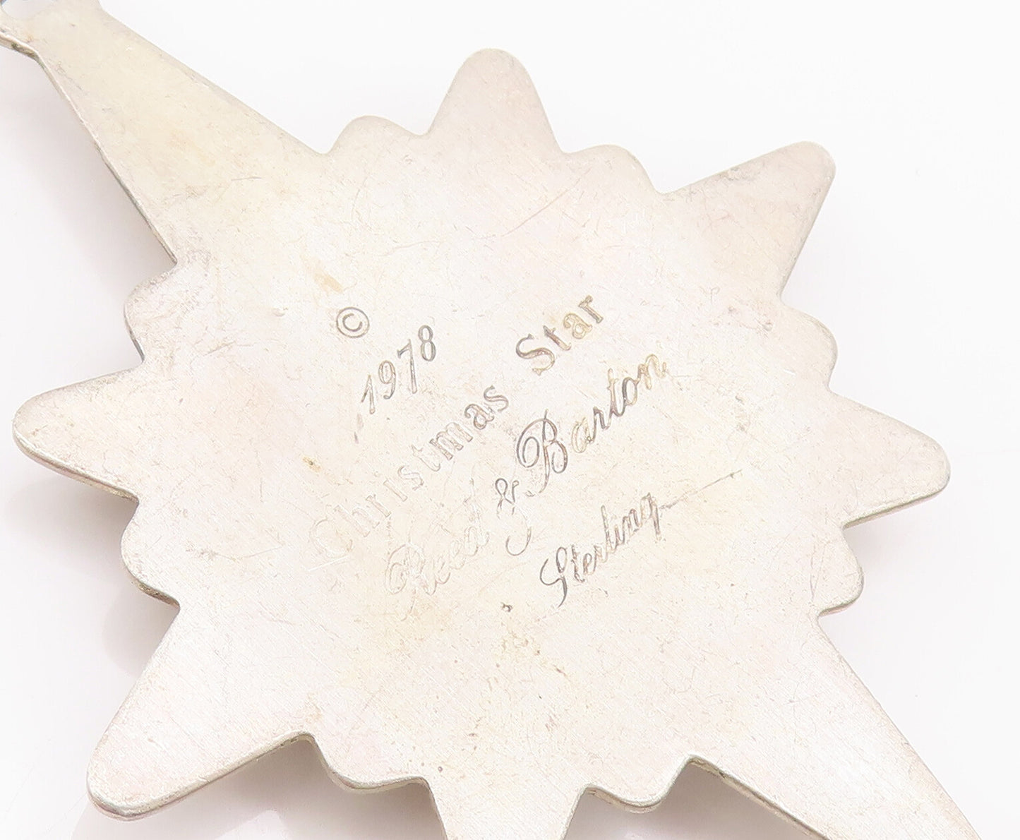 925 Sterling Silver Vintage Pendant REED & BATTON Carved Puffed Star  PT22653
