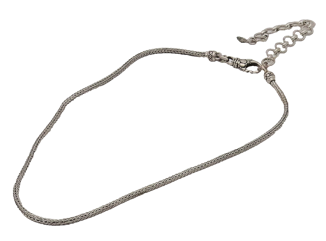 SARDA 925 Silver  Vintage Minimalist Breaded Solid Chain Necklace  NE4114