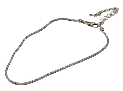 SARDA 925 Silver  Vintage Minimalist Breaded Solid Chain Necklace  NE4114