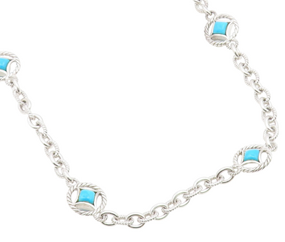 925 Sterling Silver Vintage Necklace JUDITH RIPKA Gemstone Twisted Rope  NE4926