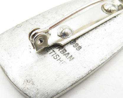DESIGNER 925 Sterling Silver  Vintage Oxidized Pattern Brooch Pin  BP7150