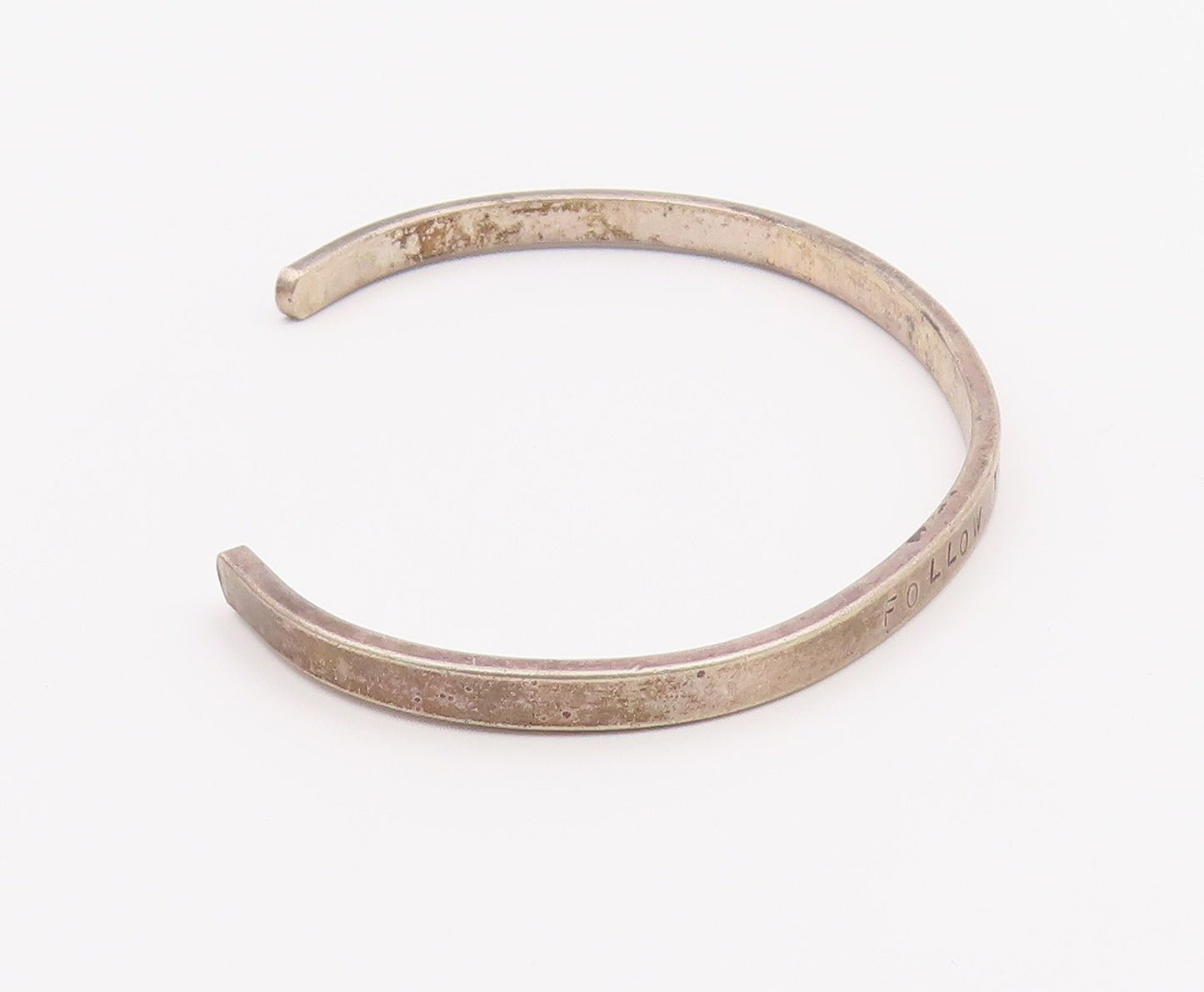 925 Sterling Silver  Vintage Follow Your Instincts Cuff Bracelet  BT9176