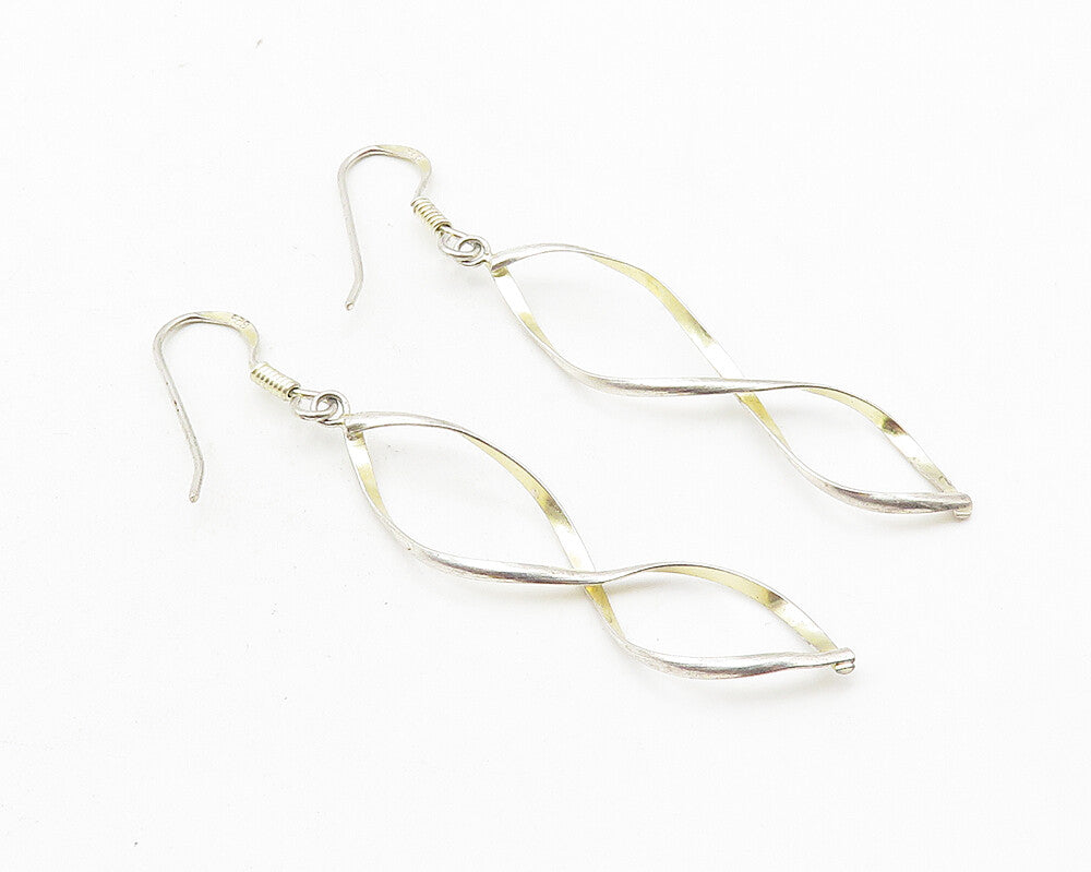 925 Sterling Silver  Shiny Polished Infinity Loop Dangle Earrings  EG5669