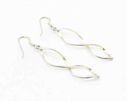 925 Sterling Silver  Shiny Polished Infinity Loop Dangle Earrings  EG5669