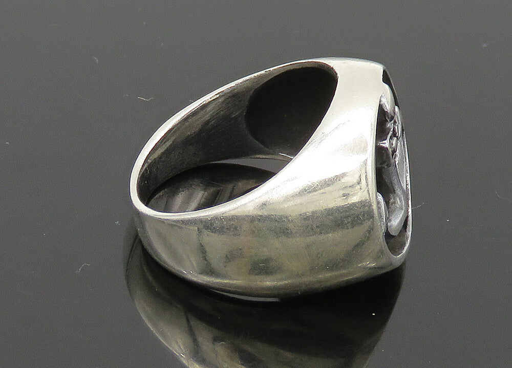 925 Sterling Silver  Vintage Ship Anchor Nautical Motif Band Ring Sz 8 RG22640