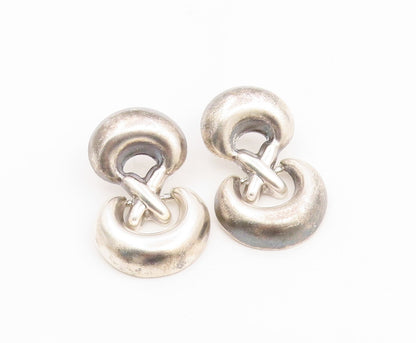 925 Sterling Silver Vintage Earrings MEXICO Modernist Infinity Knots  EG14320