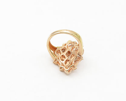 925 Sterling Silver  Topaz Rose Gold Plated Cluster Cocktail Ring Sz 6 RG17190