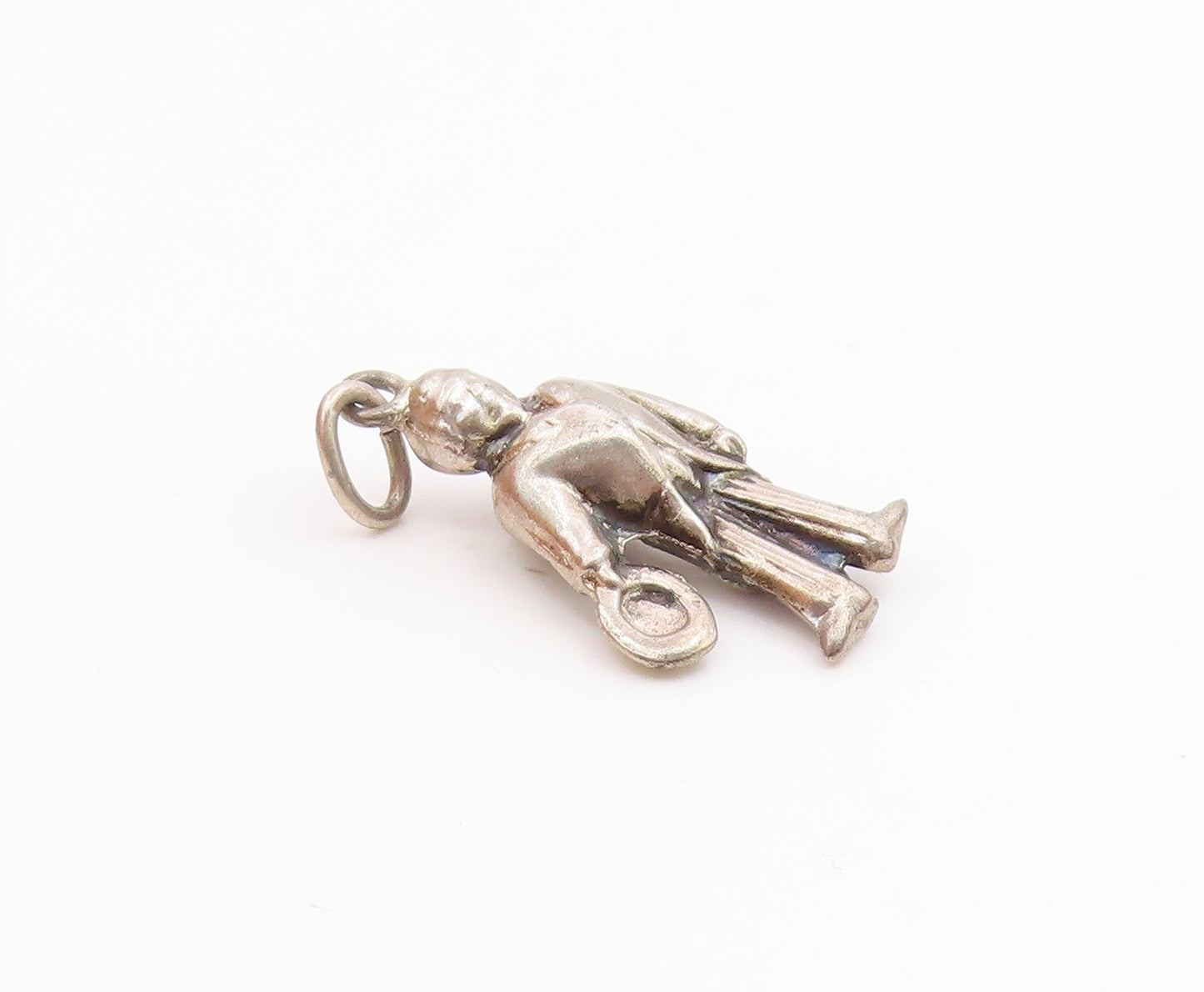 925 Sterling Silver  Vintage Petite Man In Suit With Hat Pendant  PT17956