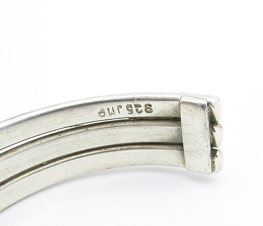 MEXICO 925 Sterling Silver  Vintage Dark Tone Split Shank Cuff Bracelet BT1813
