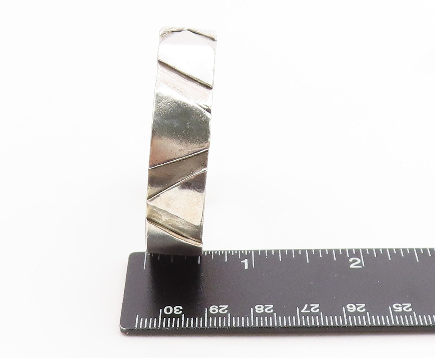 925 Sterling Silver Vintage Bracelet JEAN SMITH Classic Geometric Cuff  BT12010