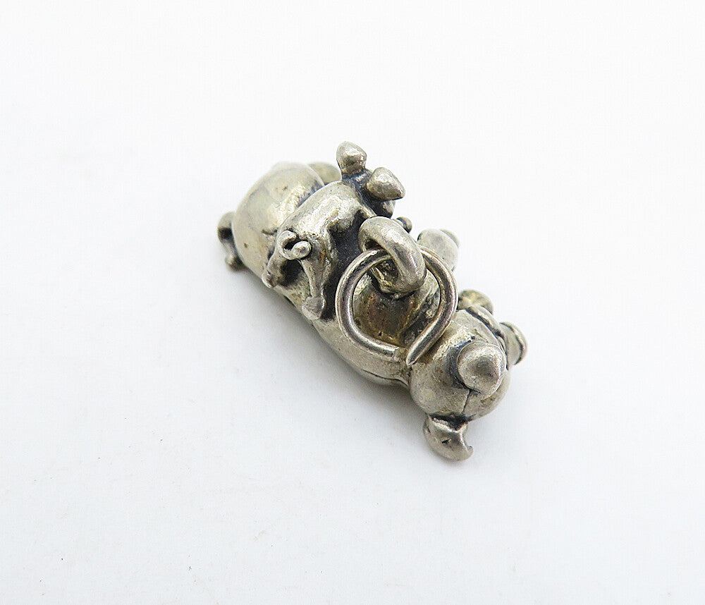 925 Sterling Silver  Vintage Petite Mom & Baby Pigs Motif Pendant  PT4920