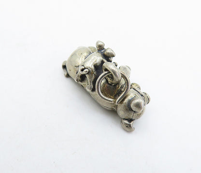 925 Sterling Silver  Vintage Petite Mom & Baby Pigs Motif Pendant  PT4920