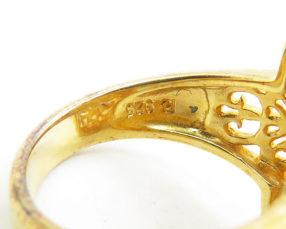 ROSS SIMON 925 Silver  Gold Plated Swirl Design Cocktail Ring Sz 7  RG12065