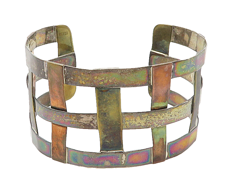 RLM STUDIO 925 Sterling Silver  Vintage Oxidized Weaved Cuff Bracelet  BT4135