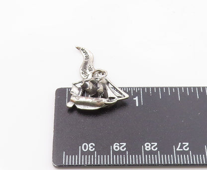 925 Sterling Silver  Vintage Virginia Beach Sailboat Charm Pendant  PT21832