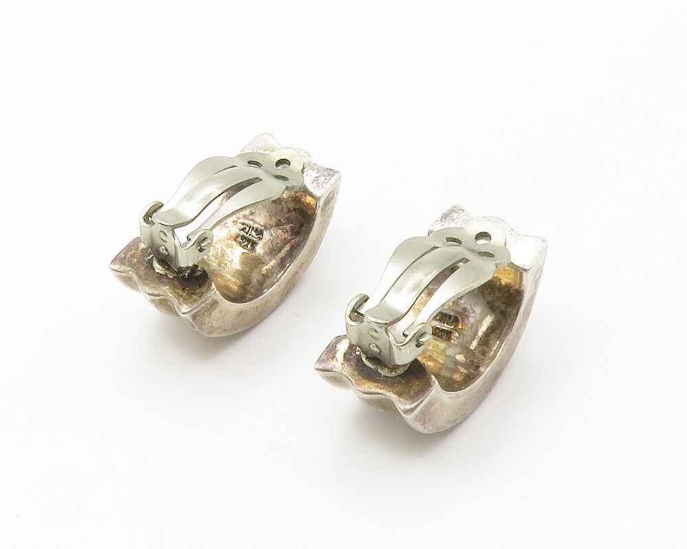 ZINA 925 Sterling Silver  Vintage Curved Non Pierce Drop Earrings  EG7355