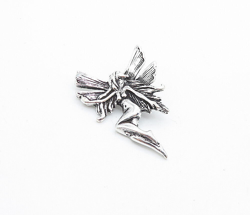 925 Sterling Silver  Vintage Shiny Flying Fairly Lady Motif Pendant  PT5425