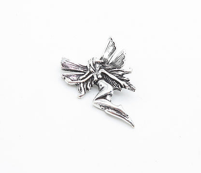 925 Sterling Silver  Vintage Shiny Flying Fairly Lady Motif Pendant  PT5425