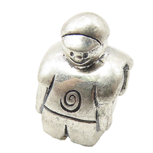 925 Sterling Silver  Vintage Petite Figure Spiral Detail Bead Pendant  PT8198
