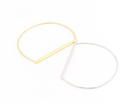 925 Sterling Silver Vintage Bracelet Two Tone Classic Sleek Bar Bangle  BT11916