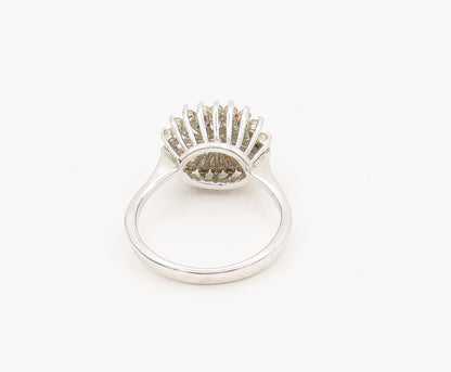 PANETTA 925 Silver  Vintage Spiked Flower White Topaz Ring Sz 6.25  RG27038