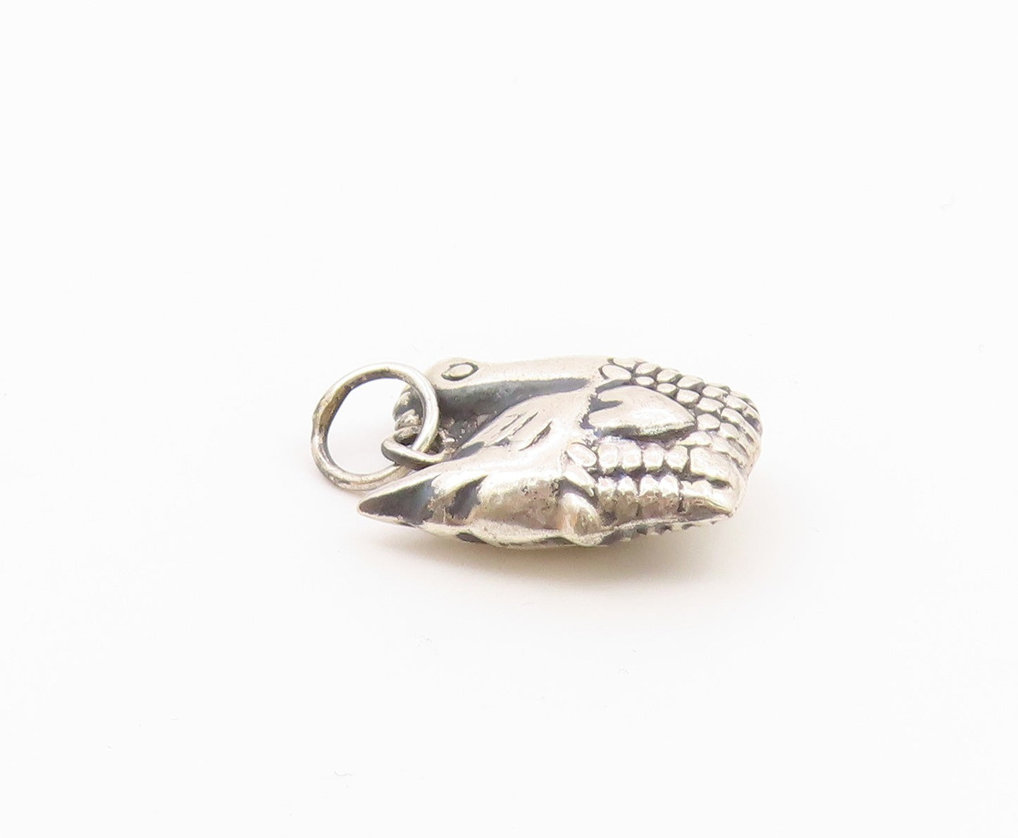 925 Sterling Silver  Vintage Hollow Dove Bird In Love Basket Pendant  PT21268