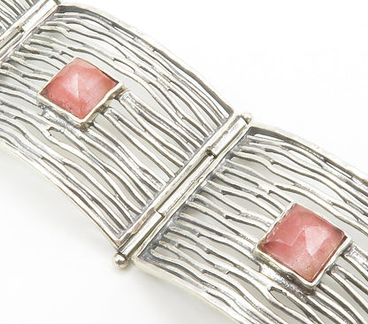 SILPADA 925 Sterling Silver  Vintage Rose Quartz Panel Chain Bracelet  BT5853