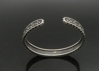 PHILIP GAVRIEL 925 Silver  Vintage Oxidized Fleur De Lis Cuff Bracelet  BT9160