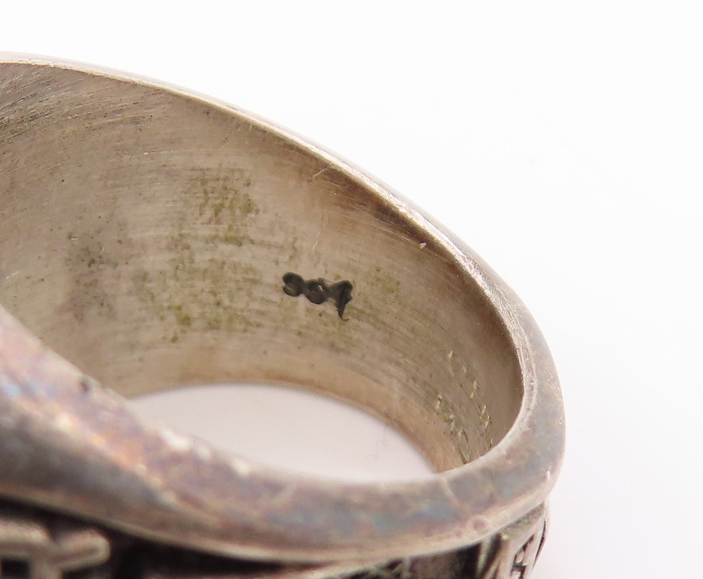 925 Sterling Silver Vintage Ring CZ 2009 Stony Brook Seawolves  Sz 8.5  RG34612