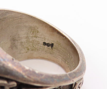 925 Sterling Silver Vintage Ring CZ 2009 Stony Brook Seawolves  Sz 8.5  RG34612