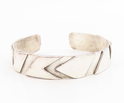 925 Sterling Silver Vintage Bracelet JEAN SMITH Classic Geometric Cuff  BT12010