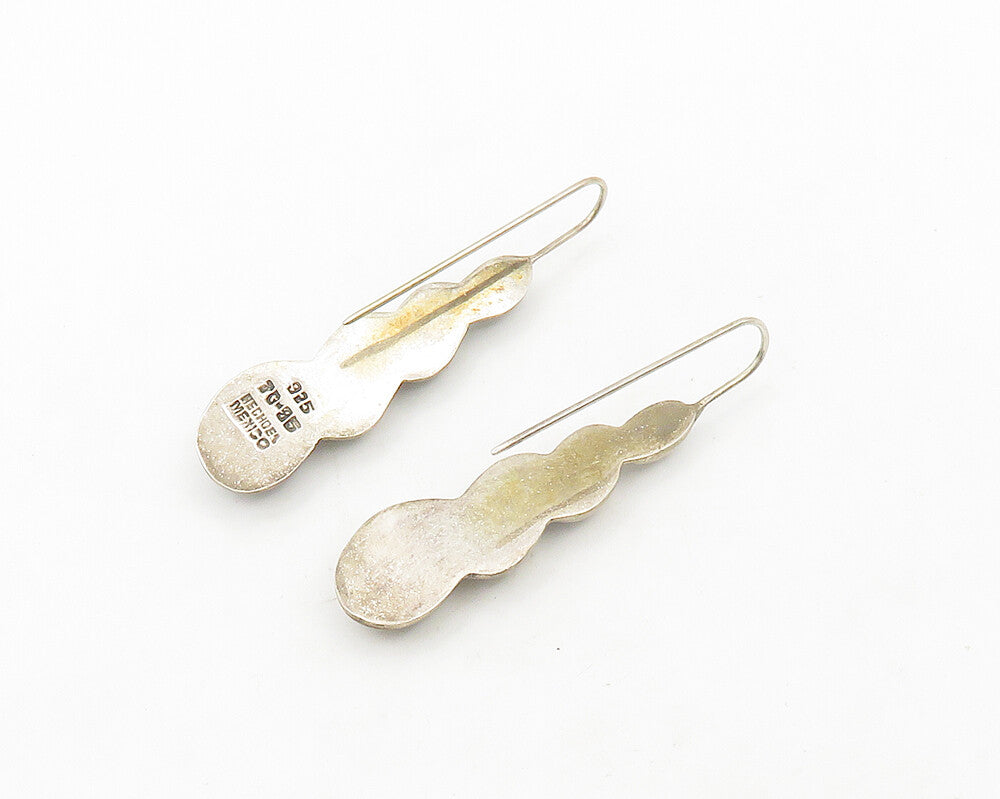 925 Sterling Silver  Vintage Dark Tone Linked Non Pierce Drop Earrings  EG9553