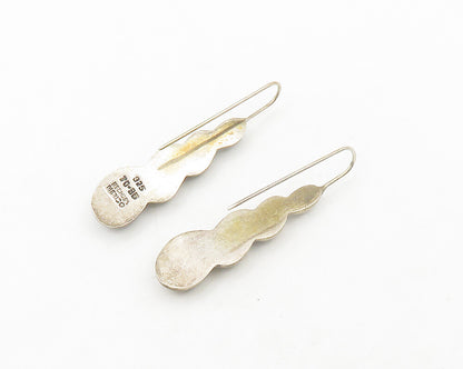 925 Sterling Silver  Vintage Dark Tone Linked Non Pierce Drop Earrings  EG9553