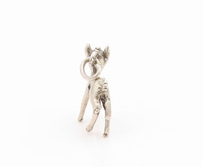 925 Sterling Silver Vintage Pendant Miniature Young Fawn Deer Charm  PT26157