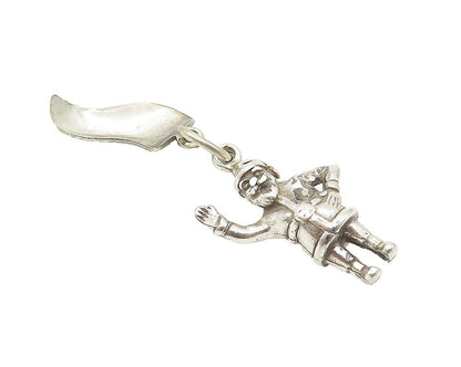925 Sterling Silver  Vintage Shiny Petite Santa Clause New York Pendant PT9328
