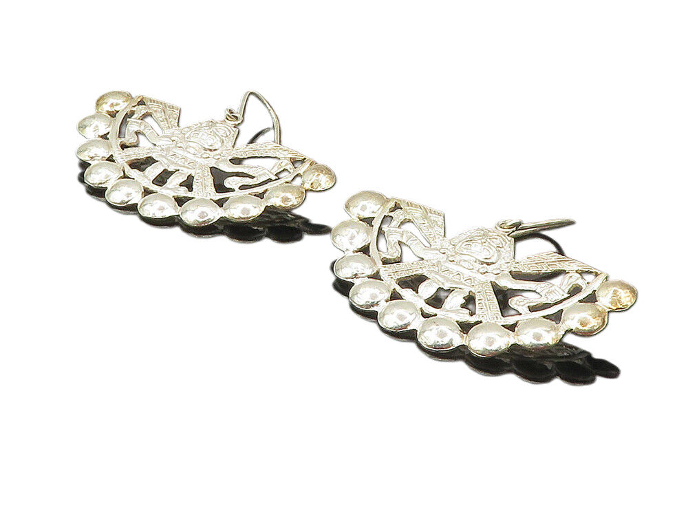 ANDES 925 Sterling Silver  Vintage Traditional Figure Dangle Earrings  EG4692
