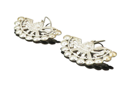 ANDES 925 Sterling Silver  Vintage Traditional Figure Dangle Earrings  EG4692