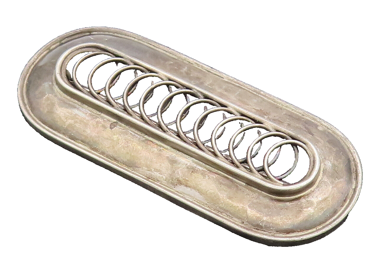 EUROPE 925 Silver  Vintage Brutalist Race Track With Rings Brooch Pin  BP10376