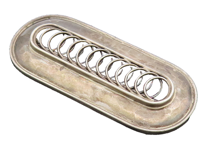 EUROPE 925 Silver  Vintage Brutalist Race Track With Rings Brooch Pin  BP10376