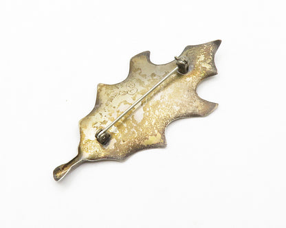 STUART NYE 925 Sterling Silver  Vintage Single Leaf Motif Brooch Pin  BP5690