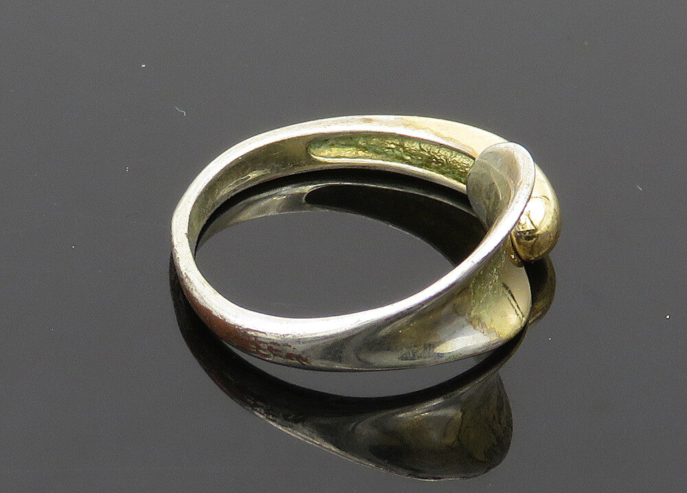 925 Sterling Silver  Vintage Shiny Concave Bypass Band Ring Sz 8  RG20483