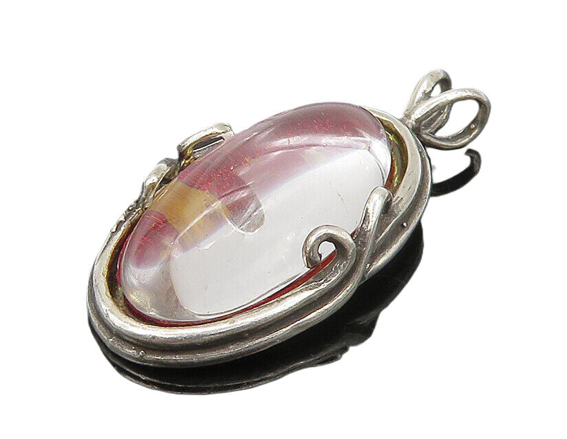 JEZ 925 Sterling Silver  Vintage Enamel Art Swirl Detail Pendant  PT14124