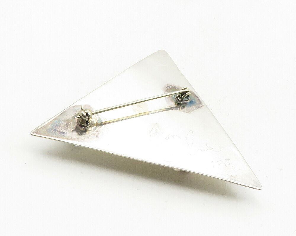 RON P. 925 Sterling Silver  Vintage Modernist Topaz Sphere Brooch Pin  BP4021