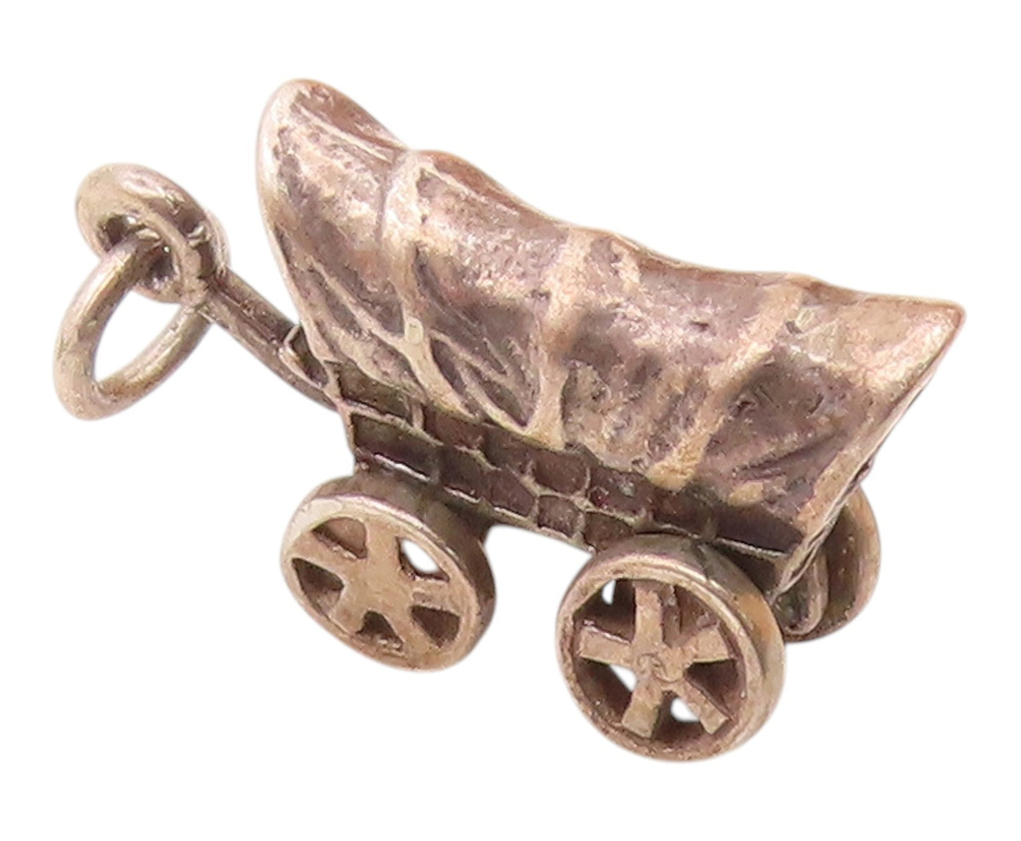 925 Sterling Silver  Vintage Petite Old Fashioned Carriage Pendant  PT18169